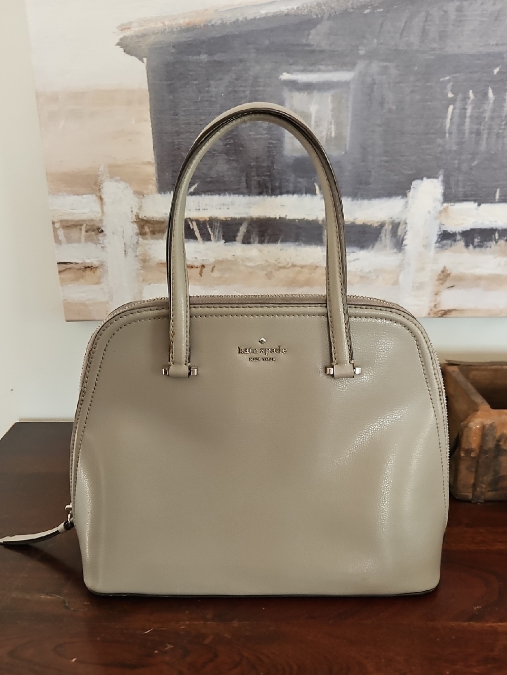 Kate Spade Taupe Dome Satchel *SEE DESCRIPTION & PHOTOS